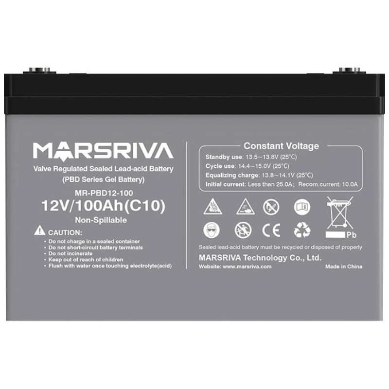 Акумуляторна батарея Marsriva 12V, 100A, AGM Gel battery