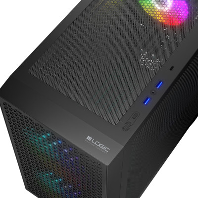 Корпус LogicConcept DART PRO ARGB MINI BLACK MESH fans 3x120mm без БЖ mATX