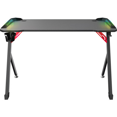 Стіл ігровий Defender Platinum RGB 110x60x75мм, кріплення для кружки та гарнітури, чорний