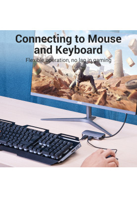 Хаб USB 3.1 Type-C -> 4хUSB 3.0/PD 100W 5-in-1 Vention