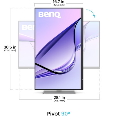 TFT 31.5" BenQ MA320UG, IPS, 4K, 120Hz, 2хHDMI, USB-C, HAS, Pivot, кол., сріблясто-сірий TFT 31.5" BenQ MA320UG, IPS, 4K, 120Hz, 2хHDMI, USB-C, HAS, Pivot, кол., сріблясто-сірий