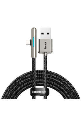 Кабель USB3.1 AM-Type-C M, 2 м, 40W, 90° з кольоровою індикацією Чорний, CAT7C Baseus