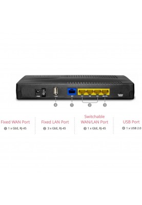 Маршрутизатор DrayTek Vigor 2915, 2 WAN GbE, 3 LAN GbE, 1 USB 2.0, 16 VPN, Multi-LAN (4+IP Routed Su