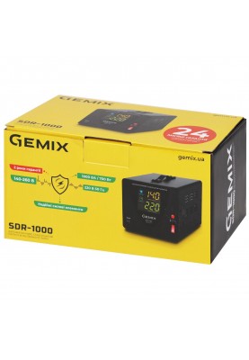 Стабілізатор напруги Gemix SDR-1000, 1000ВА/700 Вт, Ступінчастий