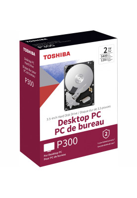 Накопичувач HDD 2000Gb, 5400, Toshiba P300, 128M, SATA III (HDWD220EZSTA)