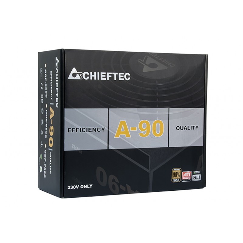 БЖ 750W Chieftec A-90 GDP-750C, 140 mm, >90%, Modular, Retail Box