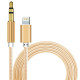 Кабель AUX Lightning-TRS Audio 3.5мм Male/Male 1м Gold