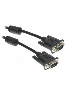 Кабель VGA 15M-15M, 1.8 м, з 2 феритами, Maxxter