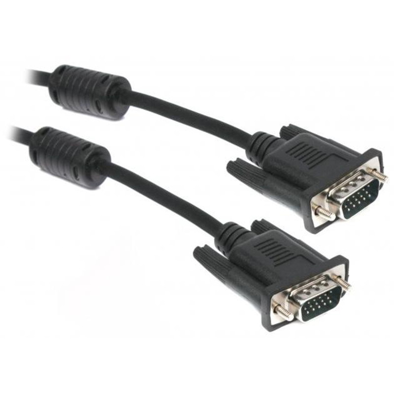Кабель VGA 15M-15M, 1.8 м, з 2 феритами, Maxxter
