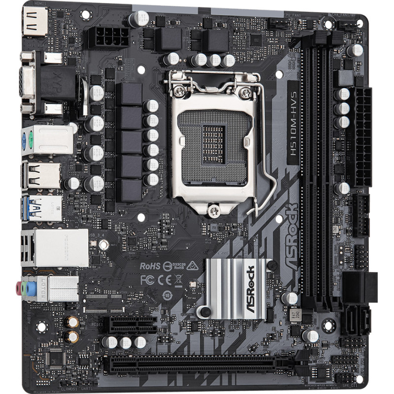 ASRock H510M-HVS R2.0/REF (1200/H510, 2*DDR4, 1xPCIex16, HDMI/VGA, 4xSATAІІІ, GLan, 7.1ch, mATX)
