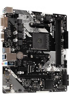 ASRock A320M-DVS R4.0/REF (AM4, A320, 2*DDR4, PCI-Ex16+x1, 4SATAIII, RAID, VGA, Glan, 6ch, mATX)