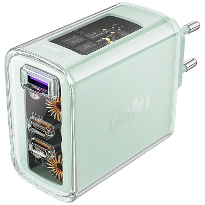 Зарядний пристрій 3xUSB 65W (2xUSB-C+USB-A) Gan A45 Fast Charger Mountain mist Acefast