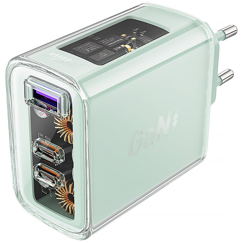 Зарядний пристрій 3xUSB 65W (2xUSB-C+USB-A) Gan A45 Fast Charger Mountain mist Acefast