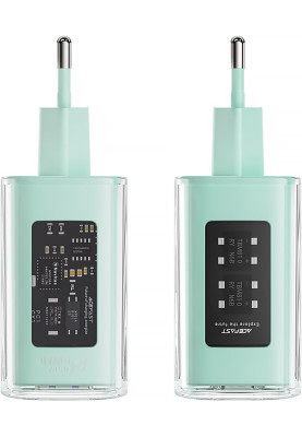 Зарядний пристрій 3xUSB 65W (2xUSB-C+USB-A) Gan A45 Fast Charger Mountain mist Acefast