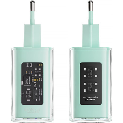 Зарядний пристрій 3xUSB 65W (2xUSB-C+USB-A) Gan A45 Fast Charger Mountain mist Acefast
