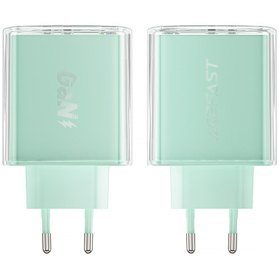 Зарядний пристрій 3xUSB 65W (2xUSB-C+USB-A) Gan A45 Fast Charger Mountain mist Acefast