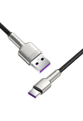 Кабель USB3.1 AM-Type-C M, 0.25 м, 6.0A, (66W) Cafule Series Metal Data Cable Чорний, CAKF Baseus
