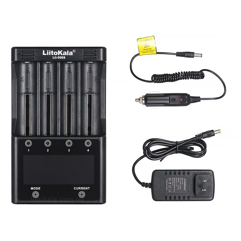 Зарядний пристрій LiitoKala Lii-500S, 4x(Lion/NiMH/NiCd), Power Bank, discharge function, display