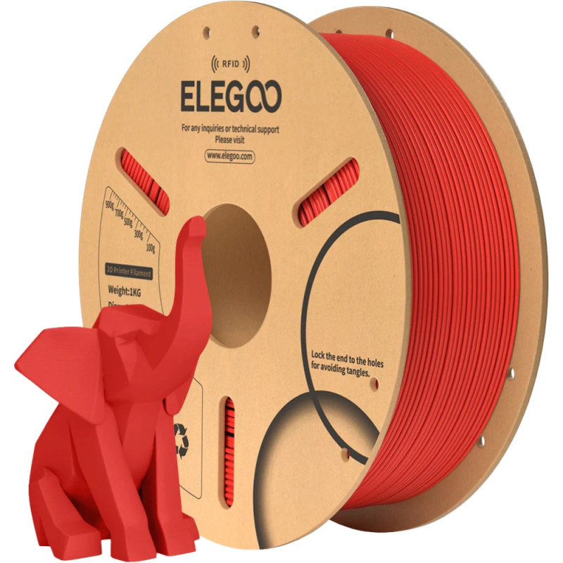 Пластик (Filament) ELEGOO PLA 1кг, 1.75мм, червоний