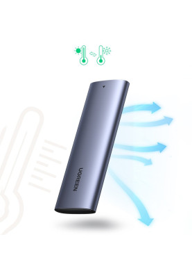 Зовнішня кишеня для SSD M.2 (NVME) M-KEY UGREEN 3.1 GEN2 CM400 сіра