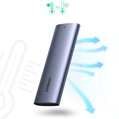 Зовнішня кишеня для SSD M.2 (NVME) M-KEY UGREEN 3.1 GEN2 CM400 сіра Зовнішня кишеня для SSD M.2 (NVME) M-KEY UGREEN 3.1 GEN2 CM400 сіра