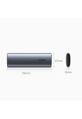 Зовнішня кишеня для SSD M.2 (NVME) M-KEY UGREEN 3.1 GEN2 CM400 сіра