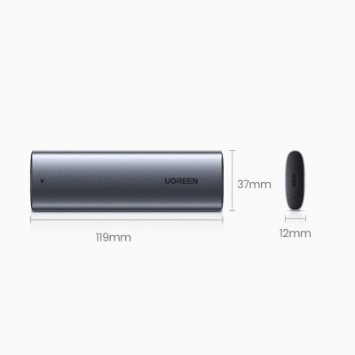Зовнішня кишеня для SSD M.2 (NVME) M-KEY UGREEN 3.1 GEN2 CM400 сіра Зовнішня кишеня для SSD M.2 (NVME) M-KEY UGREEN 3.1 GEN2 CM400 сіра