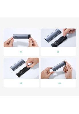 Зовнішня кишеня для SSD M.2 (NVME) M-KEY UGREEN 3.1 GEN2 CM400 сіра