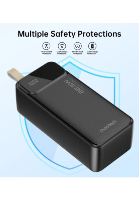 УМБ Choetech 40000mAh, 22,5W PD QC3.0, USB-C In/out, 2xUSB-A Li-pol чорна