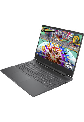 Ноутбук HP Victus 16-s1024ua 16.1" FHD IPS,300n/Ryz5 8645HS (5.0)/16Gb/SSD512Gb/RTX 4050,6GB/Підсв/DOS/Сірий (B83BTEA)