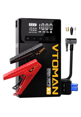 Автомобільний Jump Starter X5 3500A, компресор 160PSI 16000mAh USB QC3.0 DC15V/10A LED Light Vtoman