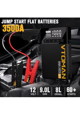 Автомобільний Jump Starter X5 3500A, компресор 160PSI 16000mAh USB QC3.0 DC15V/10A LED Light Vtoman