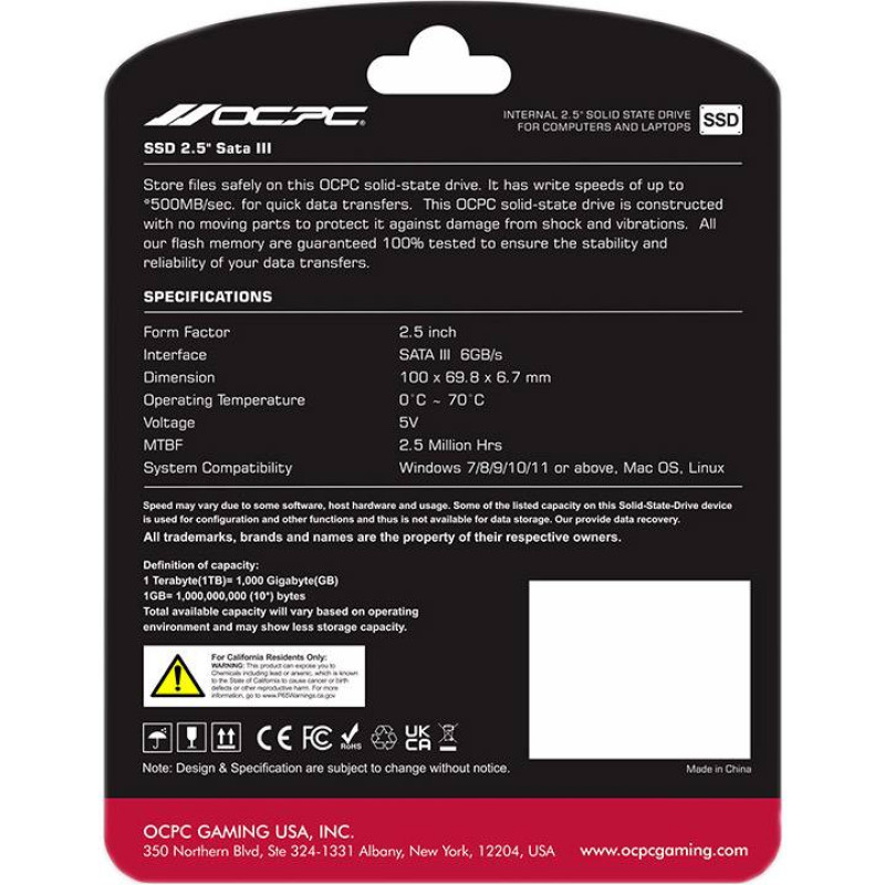 Пам'ять SSD 2TB OCPC XTL-200 2.5" SATA III, Retail