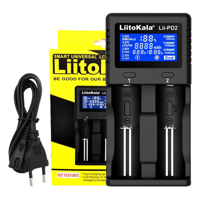 Зарядний пристрій LiitoKala Lii-PD2, 2x(LiOn/LiFePO4/NiMH/NiCd), display Зарядний пристрій LiitoKala Lii-PD2, 2x(LiOn/LiFePO4/NiMH/NiCd), display