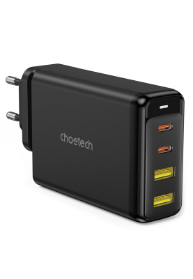 Зарядний пристрій 4xUSB 140W GaN (2хUSB-C+2хUSB-A) чорний Choetech