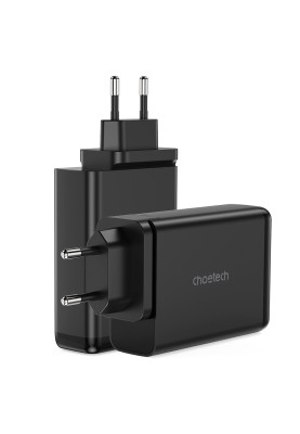 Зарядний пристрій 4xUSB 140W GaN (2хUSB-C+2хUSB-A) чорний Choetech