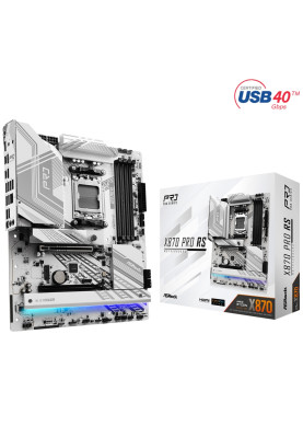 ASRock X870 PRO RS (AM5/X870, 4*DDR5, 2xPCIex16, HDMI/USB4, 4xSATA, 3xM.2, 2.5GLan, ATX)
