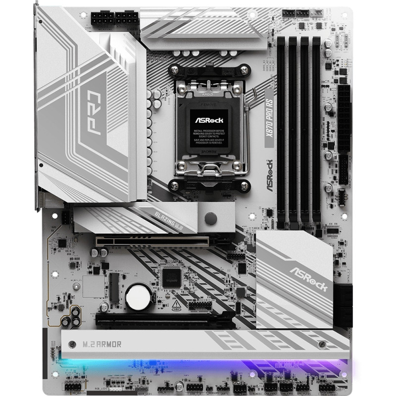 ASRock X870 PRO RS (AM5/X870, 4*DDR5, 2xPCIex16, HDMI/USB4, 4xSATA, 3xM.2, 2.5GLan, ATX)