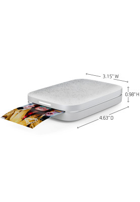 Фотодрукарка портативна HP Sprocket White (2"x3",313x400dpi,Zink, 64MB,Bluetooth, колір білий)