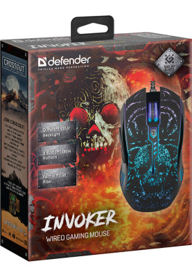 Мишка Defender  Invoker GM-947, ігрова, 3200dpi., 6кн.кабель 1,5м