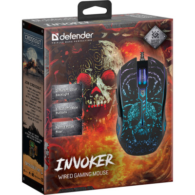 Мишка Defender  Invoker GM-947, ігрова, 3200dpi., 6кн.кабель 1,5м