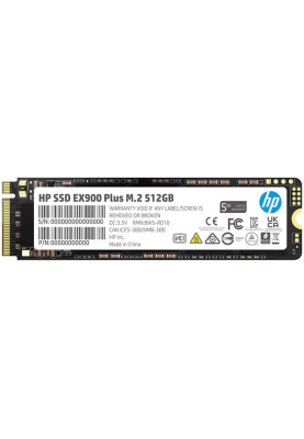 SSD 512Gb HP EX900 Plus M.2 2280 PCIe Gen3 x4 3D NAND, Retail