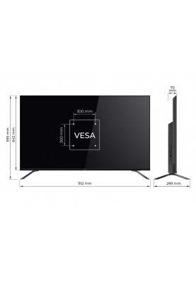 TV 50 Kivi 50U730QB UHD/DLED/T2/Android 11/2 x 10W/HDMI/Wi-Fi/VESA 200x200 M6/Black