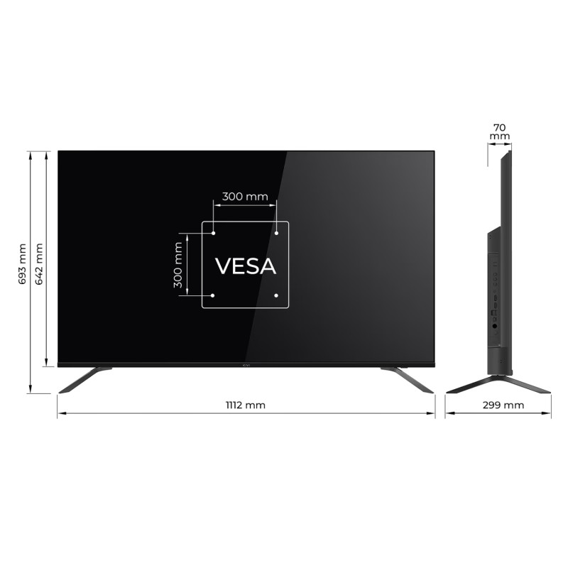 TV 50 Kivi 50U730QB UHD/DLED/T2/Android 11/2 x 10W/HDMI/Wi-Fi/VESA 200x200 M6/Black
