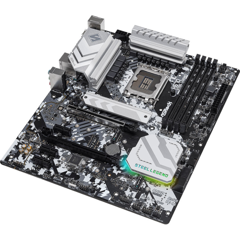 Материнська плата ASRock H670 STEEL LEGEND (1700/H670, 4*DDR4, 2xPCIex16, 4xSATAІІІ, 3xM.2, 2.5GLan, 7.1ch, ATX)