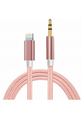 Кабель AUX Lightning-TRS Audio 3.5мм Male/Male 1м Pink