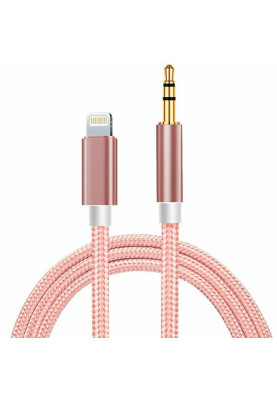 Кабель AUX Lightning-TRS Audio 3.5мм Male/Male 1м Pink