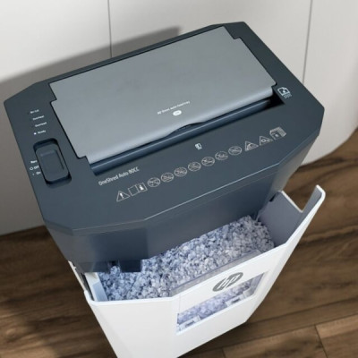 Знищувач документів HP OneShred Auto 80CC, A4, 80g х 8 листів, 4.3*12, 15 л., P-4 Знищувач документів HP OneShred Auto 80CC, A4, 80g х 8 листів, 4.3*12, 15 л., P-4