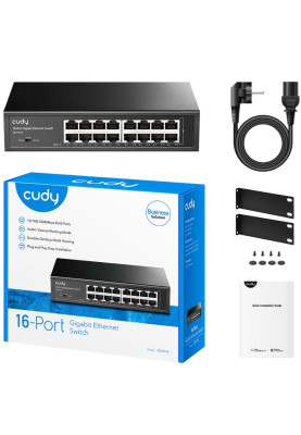 Комутатор Cudy GS1016, 16-Port Gigabit Metal Switch