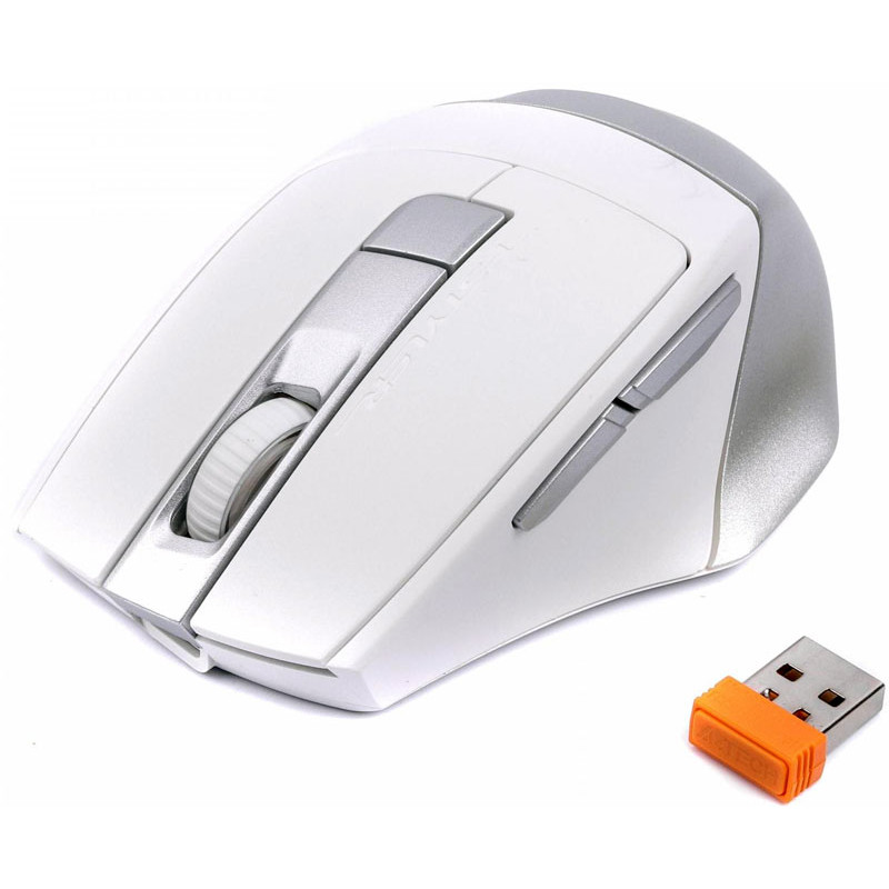 Мишка A4-Tech Fstyler FB35CS, бездротова, 6 кн., 2400 dpi, безшумна, BT+RF (Combo), біла
